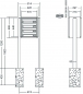 Preview: RENZ Briefkastenanlage freistehend, RS4000, Kastenformat 370x110x270mm, 4-teilig, zum Einbetonieren